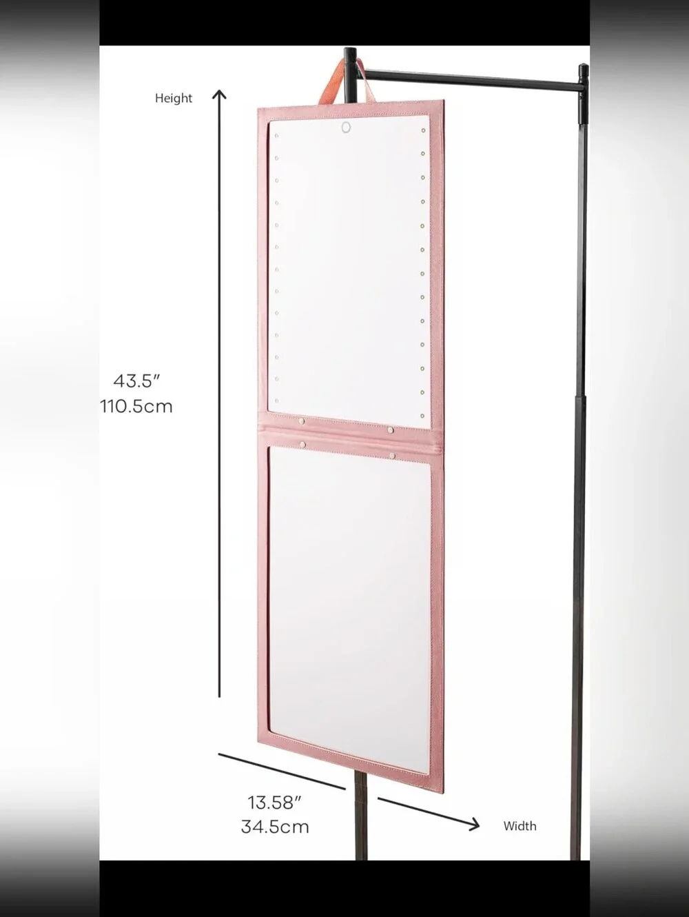 Foldable Mirror with Dimmable LED Lights 🪞